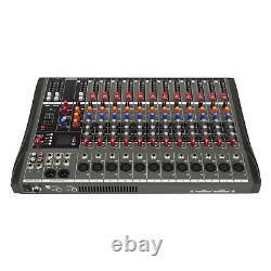 12Channel USB Professional Audio Mixer Sound Board Console Desk System Interface