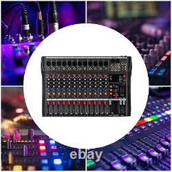 12 Channel Mixing Console Live Studio Audio DJ Mixer Sound Board USB Interface