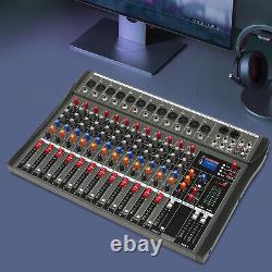 12 Channel Sound Audio Mixer Bluetooth USB DJ Live Studio Mixing Console Amplifi
