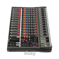 12 Channel Sound Audio Mixer Bluetooth USB DJ Live Studio Mixing Console Amplifi