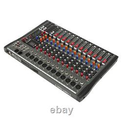 12 Channel Sound Audio Mixer Bluetooth USB DJ Live Studio Mixing Console Amplifi