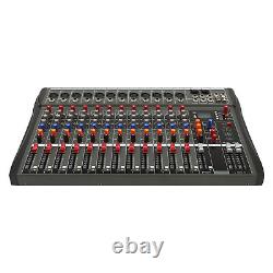 12 Channel Sound Audio Mixer Bluetooth USB DJ Live Studio Mixing Console Amplifi
