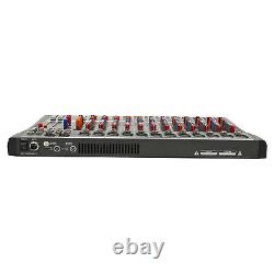 12 Channel Sound Audio Mixer Bluetooth USB DJ Live Studio Mixing Console Amplifi