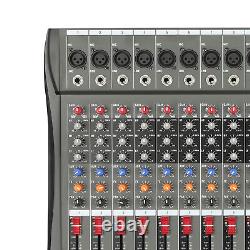 12 Channel Sound Audio Mixer Bluetooth USB DJ Live Studio Mixing Console Amplifi