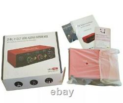 2-in 2-out USB XRL Audio Interface 48v Mic Preamplifier Streaming Recording