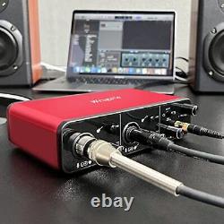 2i2 USB Audio Interface24Bit/192kHz+48V Phantom Power for Recording Podcastin