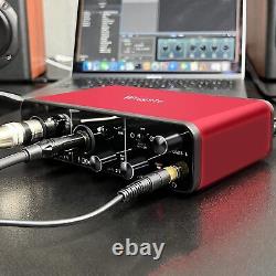 2i2 USB Audio Interface(24Bit/192kHz)+48V Phantom Power for Recording Podcasting