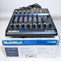 Alesis Multimix 8 USB 2.0 Mixer 10 In 2 Out Individual Audio Recording Interface