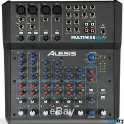 Alesis Multimix 8 USB FX, Home Recording Studio Mixer, Audio Interface, Software