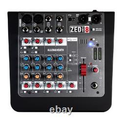 Allen & Heath ZEDi-8, 8 Channel, 2x2 USB Audio Interface, 2 Mic / Line Inputs, 2