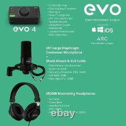 Audient Evo Starter Bundle EVO SRB Recording Pack, XLR Connector Black