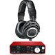 Audio-technica Ath-m50x Pro Studio Headphones Black + Usb Audio Interface Bundle