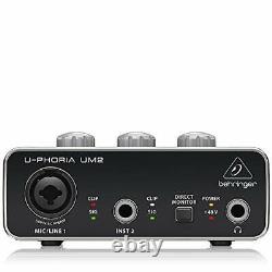 Behringer 2in 2out USB audio interface Black 1-Channel UM2 U-PHORIA