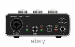 Behringer 2in 2out USB audio interface Black 1-Channel UM2 U-PHORIA