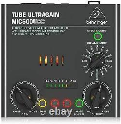Behringer USB Audio Interface Vacuum Tube Mic Pre TUBE ULTRAGAIN MIC500USB