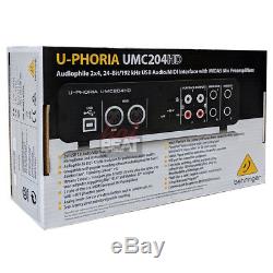 Behringer U-PHORIA UMC204HD USB Audiophile 24-bit Audio Interface MIDAS Preamps