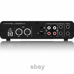 Behringer U-Phoria UMC204HD Studio Recording USB Audio MIDI Interface Mac PC