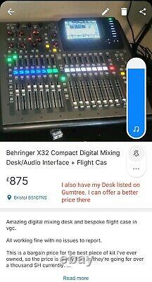 Behringer X32 Compact Digital Mixier/32ch USB Audio Interface & Flight Case