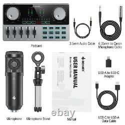 DONNER Podcast Production Studio Audio Interface Bundle Microphone All in One