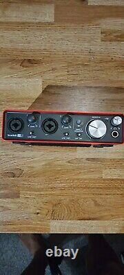 Focusrite 2i2 2nd Gen Audio Interface USB For XLR Microphone/Instrument (Red)
