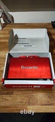 Focusrite 2i2 2nd Gen Audio Interface USB For XLR Microphone/Instrument (Red)