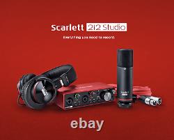 Focusrite 2i2 Studio Recording Kit -Interface, Microphone, Headphones & Software