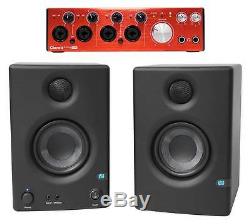 Focusrite Clarett 4Pre USB Audio Recording Interface+Presonus Studio Monitors