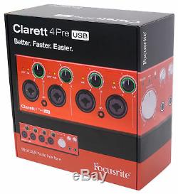 Focusrite Clarett 4Pre USB Audio Recording Interface+Presonus Studio Monitors