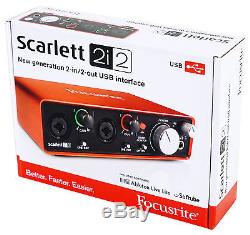 Focusrite SCARLETT 2I2 2nd Gen 192KHz USB 2.0 Audio Interface + Headphones