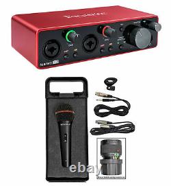 Focusrite SCARLETT 2I2 3rd Gen 192KHz USB Audio Interface+Microphone+Cable+Case