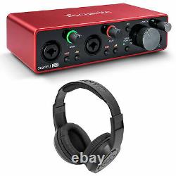 Focusrite SCARLETT 2I2 3rd Gen 192KHz USB Audio Interface+Samson Headphones