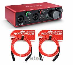 Focusrite SCARLETT 2I2 3rd Gen 192KHz USB Audio Recording Interface + XLR Cables