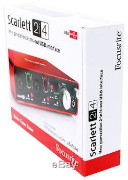 Focusrite SCARLETT 2I4 2nd G 192kHz USB Audio Recording Interface+Free Headphone