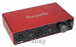 Focusrite SCARLETT 4I4 3rd Gen 192KHz USB Audio Interface+Microphone+Cable+Case