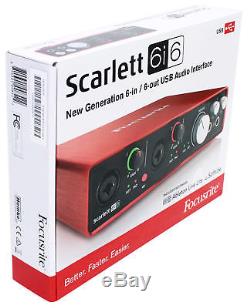 Focusrite SCARLETT 6I6 2nd Gen 192kHz USB Audio Recording Interface+Studio Mic