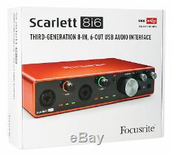 Focusrite SCARLETT 8I6 3rd Gen USB Audio Interface with Pro Tools First+Cables