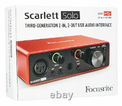 Focusrite SCARLETT SOLO 3rd Gen 192kHz USB Audio Recording Interface + XLR Cable