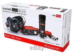 Focusrite SCARLETT SOLO STUDIO 2.0 Audio Interface+Mic+Headphones+Free Speaker