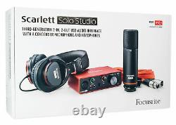 Focusrite SCARLETT SOLO STUDIO 3rd Gen 192KHz USB Audio Interface+Mic+Headphones