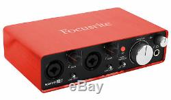 Focusrite SCARLETT STUDIO 2i2 2nd 192kHz USB 2.0 Audio Interface Bundle withShield