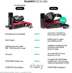 Focusrite Scarlett 2I2 Studio 3Rd Gen USB Audio Interface Bundle for the Songwri