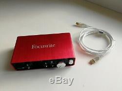 Focusrite Scarlett 2i2 2nd Gen USB Audio Interface + Cable Full Working Order