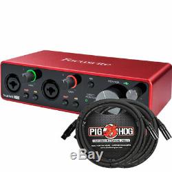 Focusrite Scarlett 2i2 2x2 USB Audio Interface 3rd Gen with 2x XLR Cables