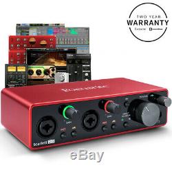 Focusrite Scarlett 2i2 3rd Gen Latest Model, USB Audio Interface + Plugin Bundle