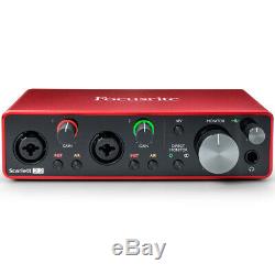 Focusrite Scarlett 2i2 3rd Gen Latest Model, USB Audio Interface + Plugin Bundle