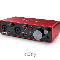 Focusrite Scarlett 2i2 3rd Gen Latest Model, USB Audio Interface + Plugin Bundle