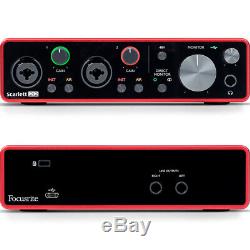 Focusrite Scarlett 2i2 3rd Gen Latest Model, USB Audio Interface + Plugin Bundle