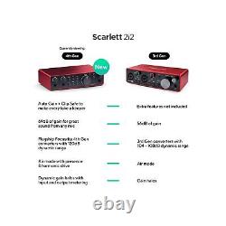 Focusrite Scarlett 2i2 4th Gen USB Audio Interface for Recording, Songwriting
