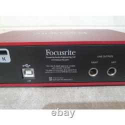 Focusrite Scarlett 2i2 Audio Interface Red USB 2.0 LED Indicator for Guitarist