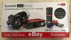 Focusrite Scarlett 2i2 Studio 2nd Gen USB Audio Interface, Ableton, ProTools, BNIB